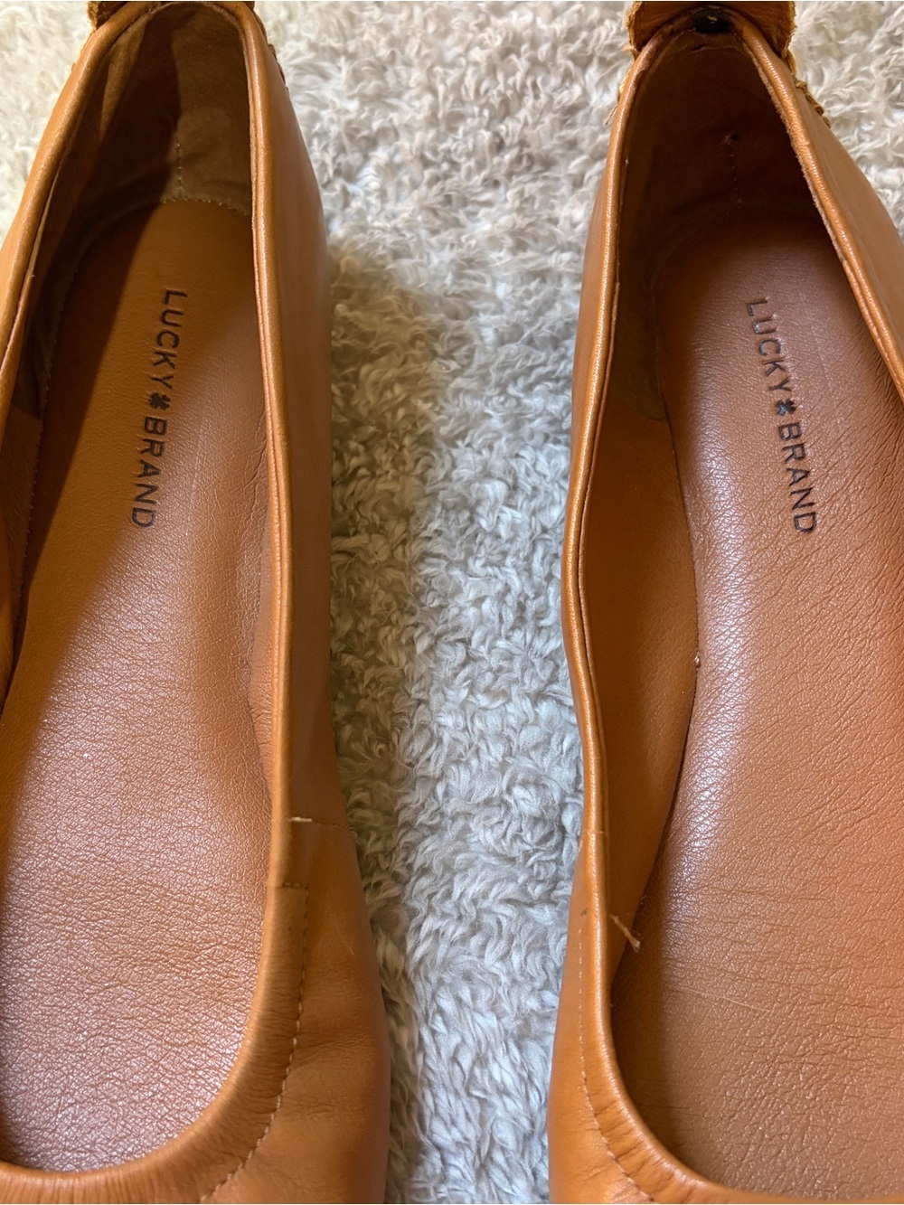 Lucky Brand Cognac Leather Ballet Flats - Picture 3 of 11